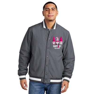 Breast Cancer Awareness Pink Gnomes Support Squad Gifts Insulated Varsity Jacket