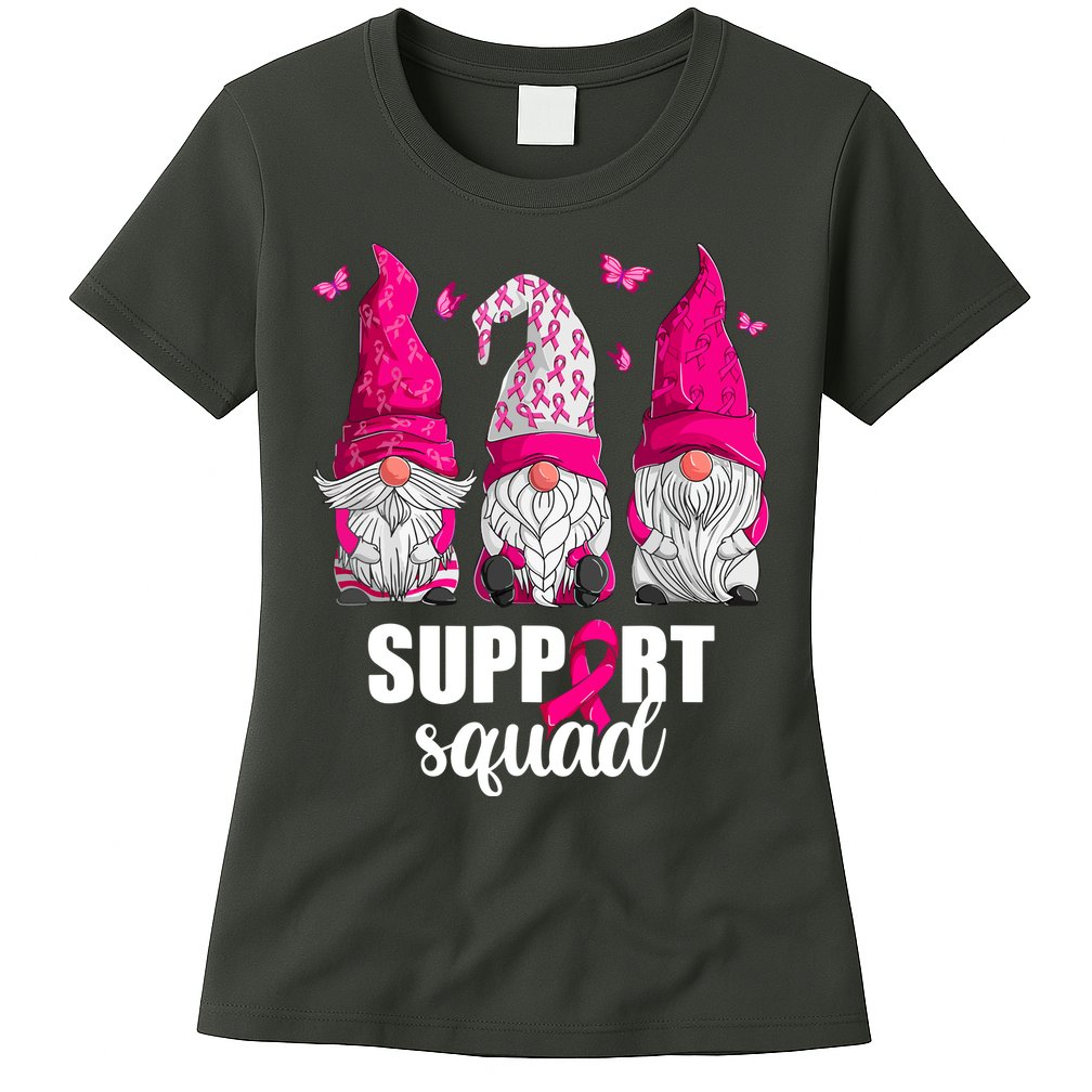 Breast Cancer Awareness Pink Gnomes Support Squad Gifts Womens T-Shirt