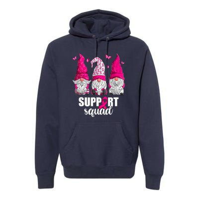 Breast Cancer Awareness Pink Gnomes Support Squad Gifts Premium Hoodie