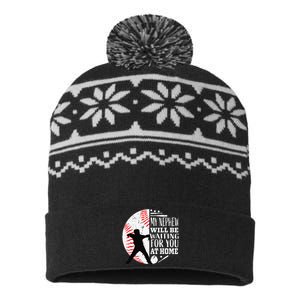 Baseball Catcher Aunt Uncle Nephew Sayings Quotes Graphic USA-Made Snowflake Beanie