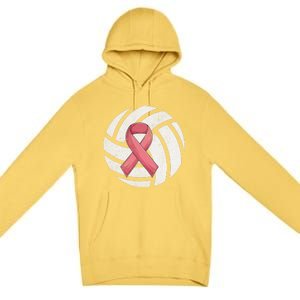 Breast Cancer Awareness Together We Fight Volleyball Pink Premium Pullover Hoodie