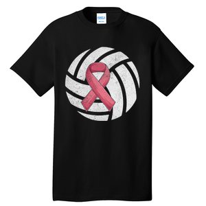 Breast Cancer Awareness Together We Fight Volleyball Pink Tall T-Shirt