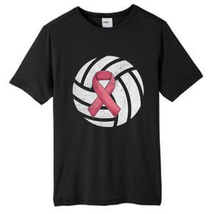 Breast Cancer Awareness Together We Fight Volleyball Pink Tall Fusion ChromaSoft Performance T-Shirt