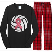 Breast Cancer Awareness Together We Fight Volleyball Pink Long Sleeve Pajama Set