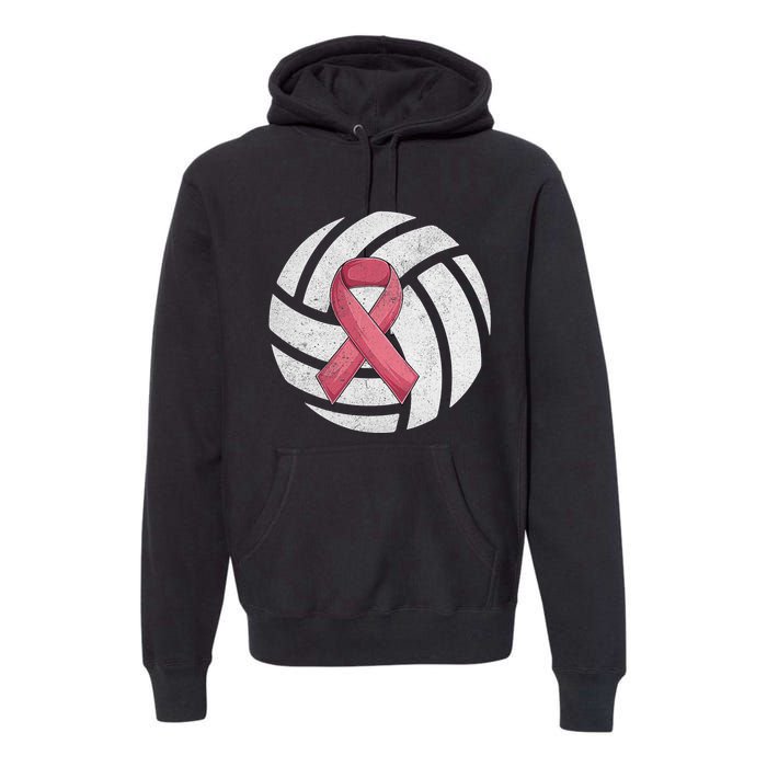 Breast Cancer Awareness Together We Fight Volleyball Pink Premium Hoodie