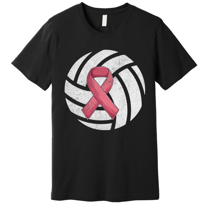 Breast Cancer Awareness Together We Fight Volleyball Pink Premium T-Shirt