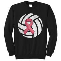 Breast Cancer Awareness Together We Fight Volleyball Pink Tall Sweatshirt