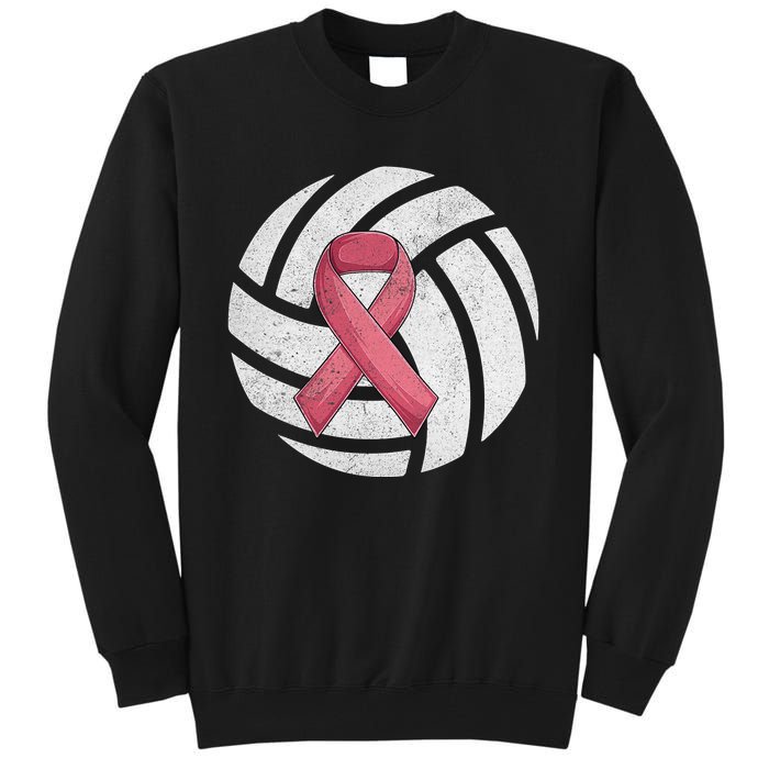 Breast Cancer Awareness Together We Fight Volleyball Pink Tall Sweatshirt