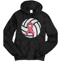 Breast Cancer Awareness Together We Fight Volleyball Pink Tie Dye Hoodie