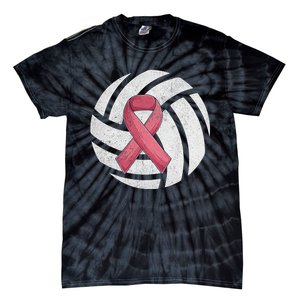 Breast Cancer Awareness Together We Fight Volleyball Pink Tie-Dye T-Shirt