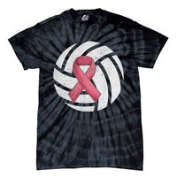 Breast Cancer Awareness Together We Fight Volleyball Pink Tie-Dye T-Shirt