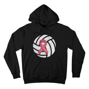 Breast Cancer Awareness Together We Fight Volleyball Pink Tall Hoodie