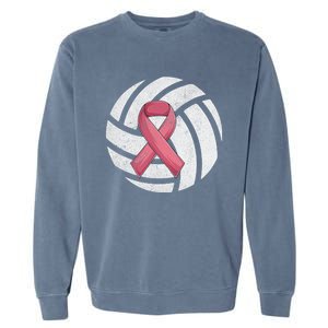 Breast Cancer Awareness Together We Fight Volleyball Pink Garment-Dyed Sweatshirt