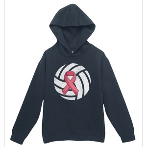 Breast Cancer Awareness Together We Fight Volleyball Pink Urban Pullover Hoodie