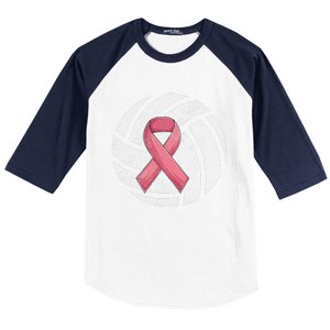 Breast Cancer Awareness Together We Fight Volleyball Pink Baseball Sleeve Shirt