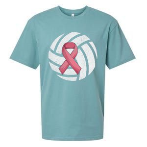 Breast Cancer Awareness Together We Fight Volleyball Pink Sueded Cloud Jersey T-Shirt