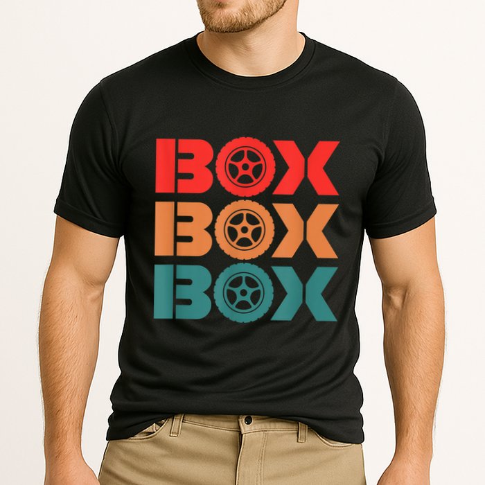 Box Car Auto Wheel Drag Racing Racer Retro Cooling Performance Crew T-Shirt