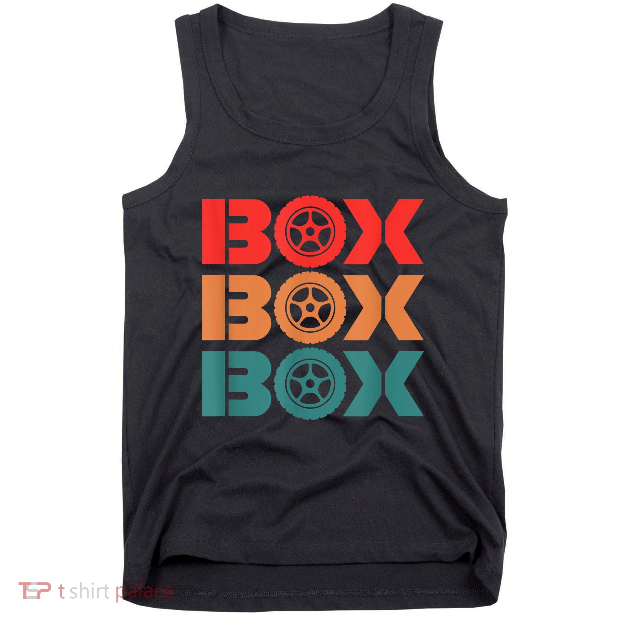Box Car Auto Wheel Drag Racing Racer Retro Tank Top