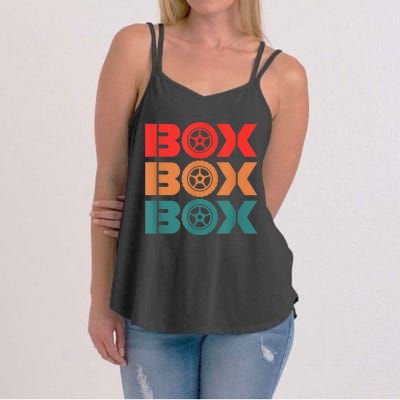 Box Car Auto Wheel Drag Racing Racer Retro Women's Strappy Tank