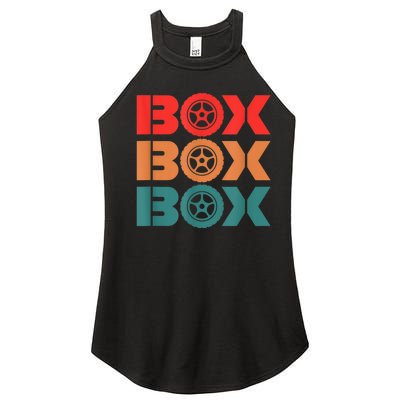 Box Car Auto Wheel Drag Racing Racer Retro Women’s Perfect Tri Rocker Tank