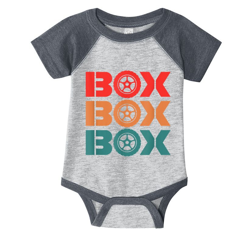 Box Car Auto Wheel Drag Racing Racer Retro Infant Baby Jersey Bodysuit
