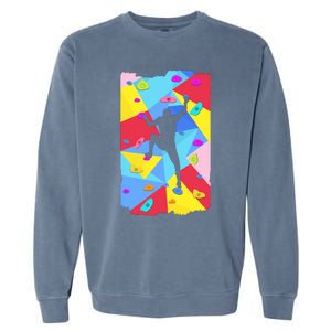 Bouldering Climber Abstract Free Climbing Rock Formation Garment-Dyed Sweatshirt