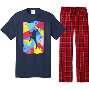 Bouldering Climber Abstract Free Climbing Rock Formation Pajama Set