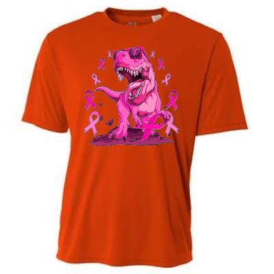 Breast Cancer Awareness Wear Pink Trex Dinosaur Cooling Performance Crew T-Shirt