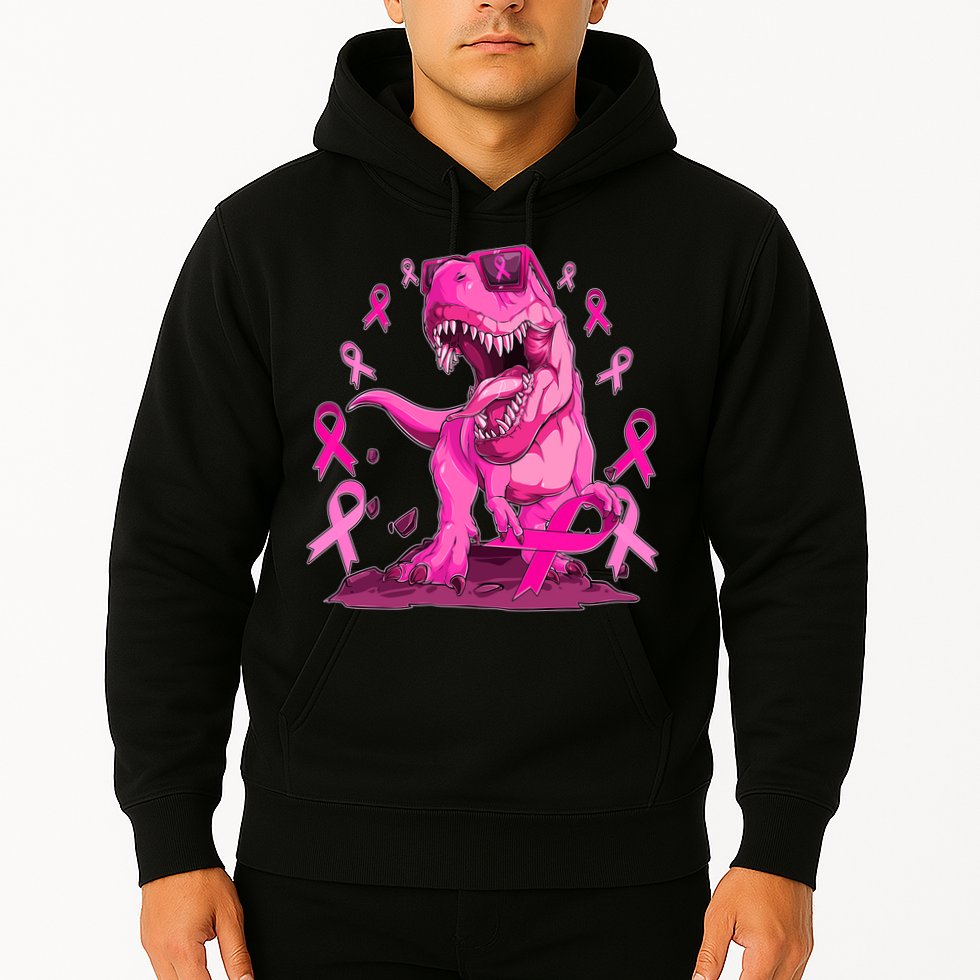 Breast Cancer Awareness Wear Pink Trex Dinosaur Hoodie