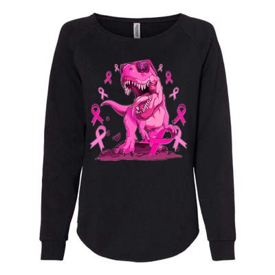 Breast Cancer Awareness Wear Pink Trex Dinosaur Womens California Wash Sweatshirt