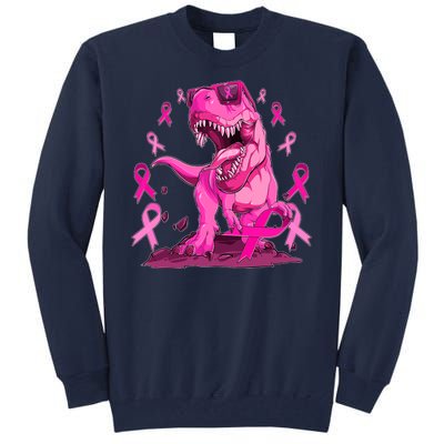 Breast Cancer Awareness Wear Pink Trex Dinosaur Tall Sweatshirt