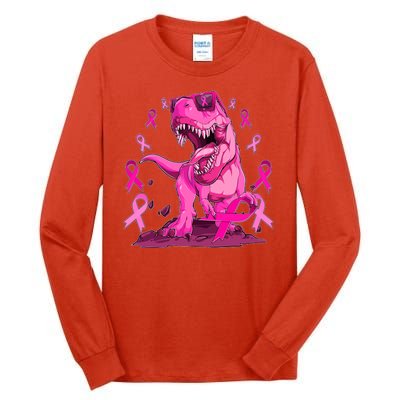 Breast Cancer Awareness Wear Pink Trex Dinosaur Tall Long Sleeve T-Shirt