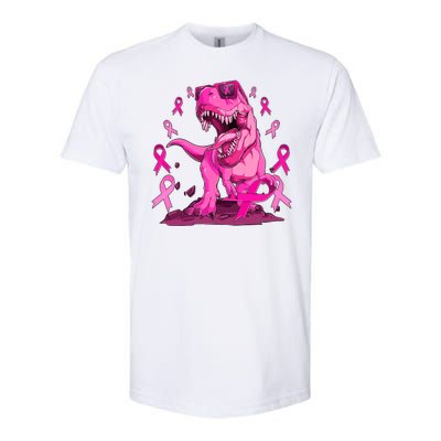 Breast Cancer Awareness Wear Pink Trex Dinosaur Softstyle CVC T-Shirt