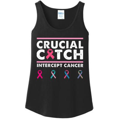 Breast Cancer Awareness Crucial A Catch Intercept Cancer Ladies Essential Tank