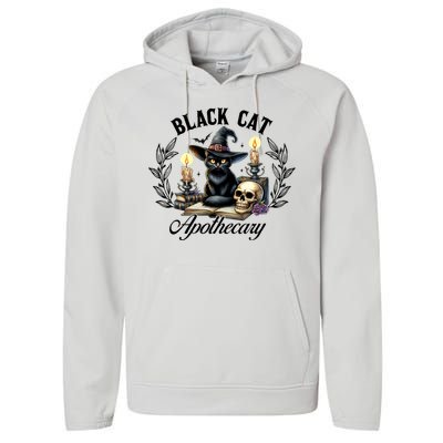 Black Cat Apothecary Funny Halloween Witchy Women Pet Love Performance Fleece Hoodie