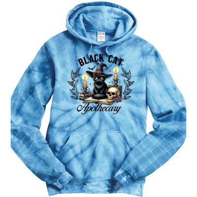 Black Cat Apothecary Funny Halloween Witchy Women Pet Love Tie Dye Hoodie