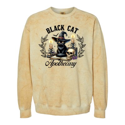 Black Cat Apothecary Funny Halloween Witchy Women Pet Love Colorblast Crewneck Sweatshirt