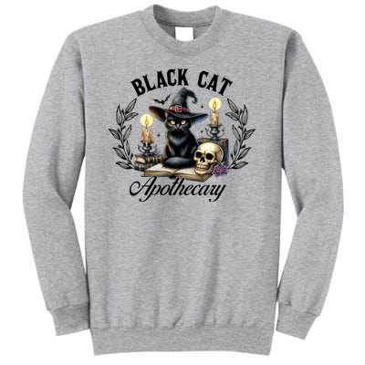 Black Cat Apothecary Funny Halloween Witchy Women Pet Love Tall Sweatshirt