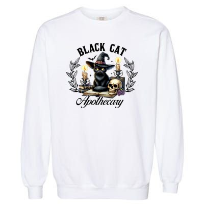 Black Cat Apothecary Funny Halloween Witchy Women Pet Love Garment-Dyed Sweatshirt