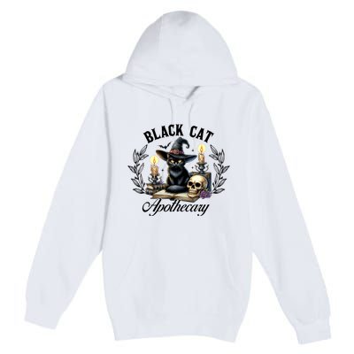 Black Cat Apothecary Funny Halloween Witchy Women Pet Love Premium Pullover Hoodie