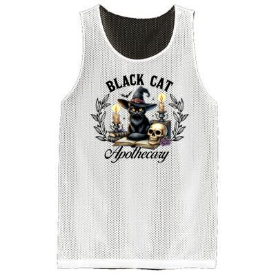 Black Cat Apothecary Funny Halloween Witchy Women Pet Love Mesh Reversible Basketball Jersey Tank