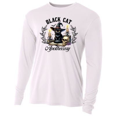 Black Cat Apothecary Funny Halloween Witchy Women Pet Love Cooling Performance Long Sleeve Crew