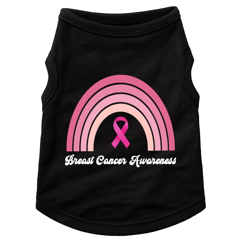 Breast Cancer Awareness Pink Rainbow Ribbon Doggie Tank