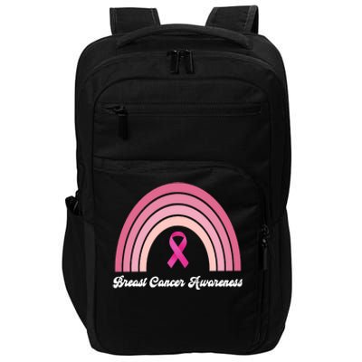 Breast Cancer Awareness Pink Rainbow Ribbon Impact Tech Backpack