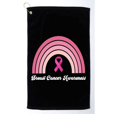 Breast Cancer Awareness Pink Rainbow Ribbon Golf Towel