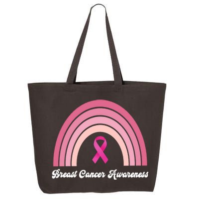 Breast Cancer Awareness Pink Rainbow Ribbon 25L Jumbo Tote