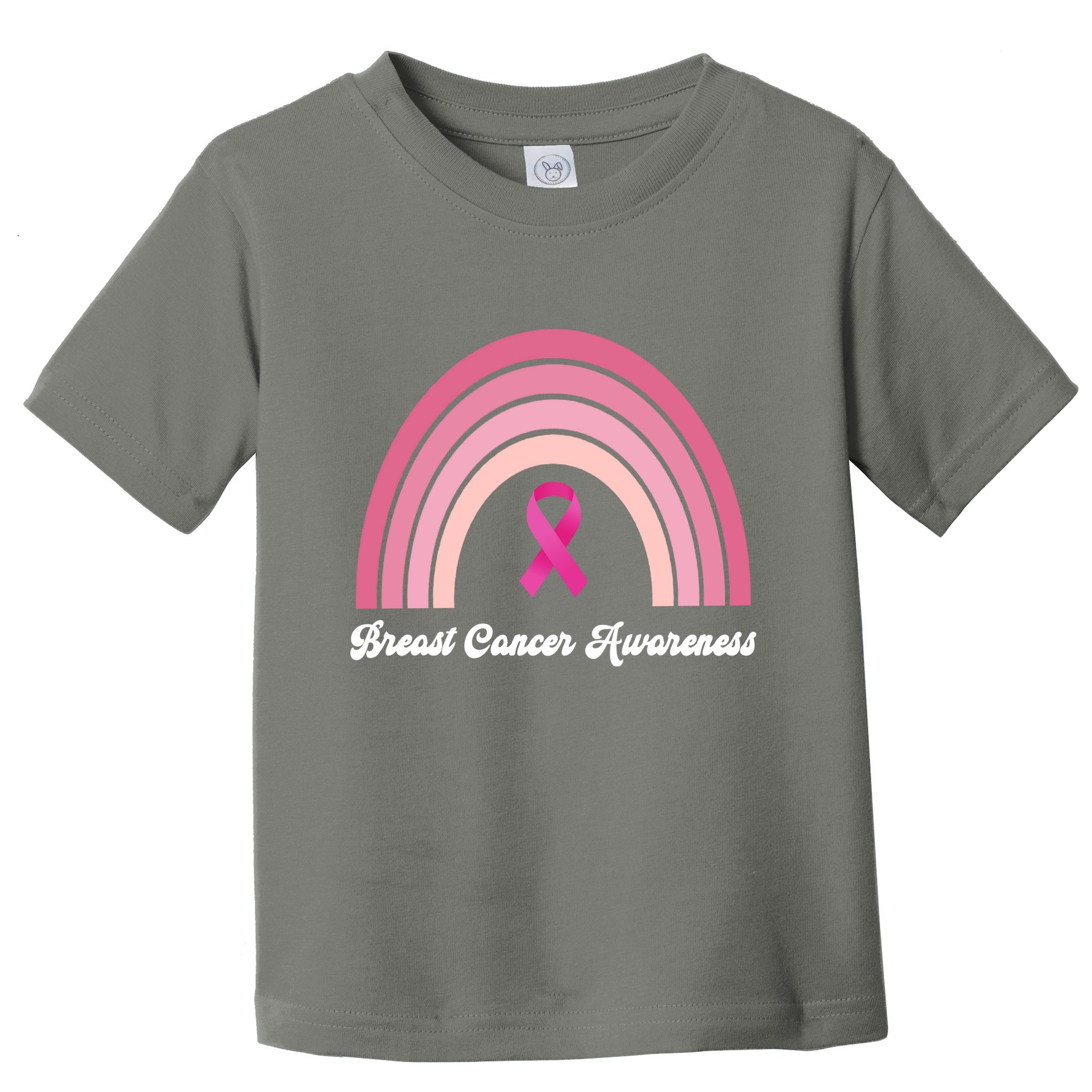 Breast Cancer Awareness Pink Rainbow Ribbon Toddler T-Shirt