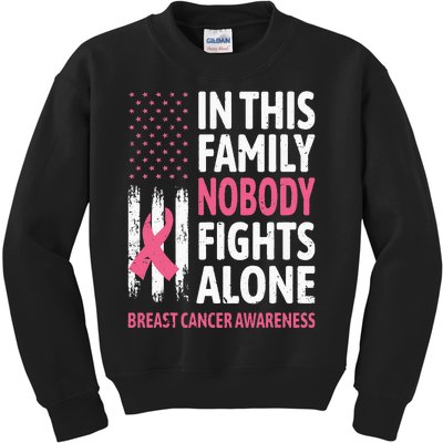 Breast Cancer Awareness Family Support Squad Breast Cancer Kids Sweatshirt