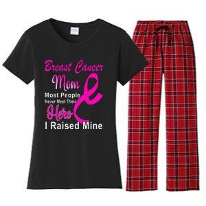 Breast Cancer Awareness Mom Breast Cancer Warrior Mother Women's Flannel Pajama Set