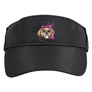 Breast Cancer Awareness Shih Tzu Dog Pink Ribbon Survivor Adult Drive Performance Visor